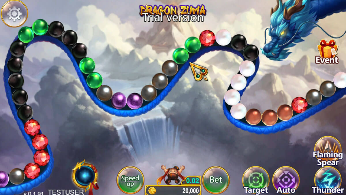 Screenshot of Dragon Zuma during normal gameplay