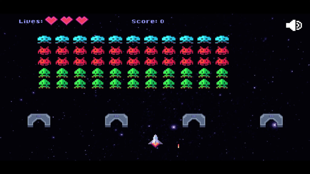 Screenshot of Space Alien Invaders during gameplay