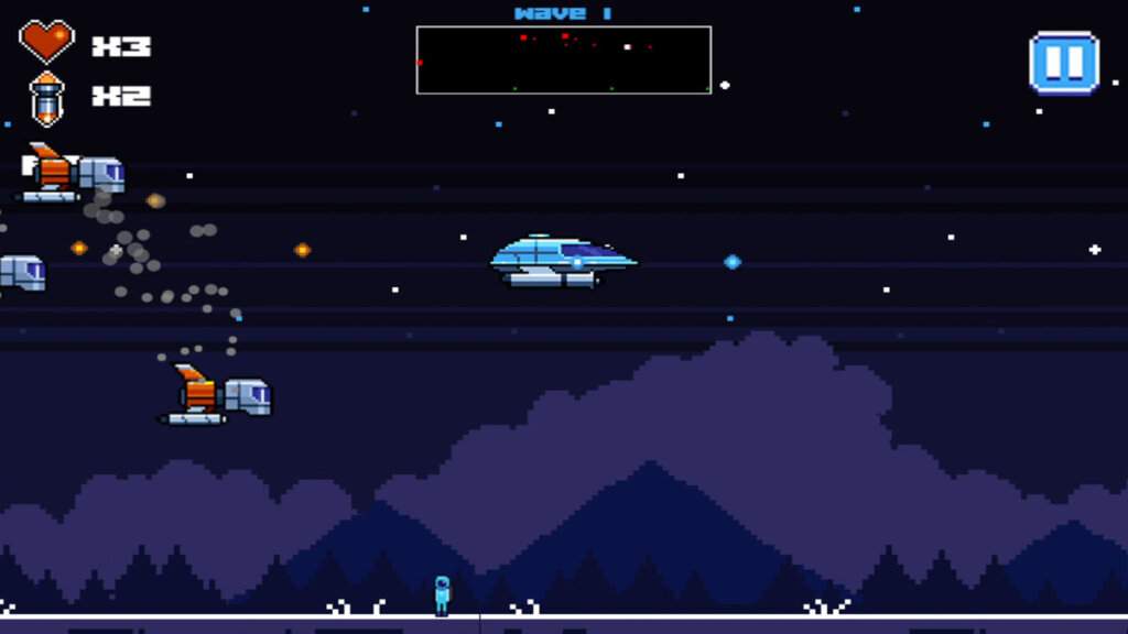 screenshot of Starship Defender during normal gameplay