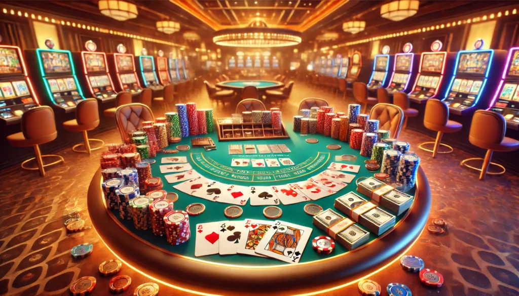 image of card games in casino